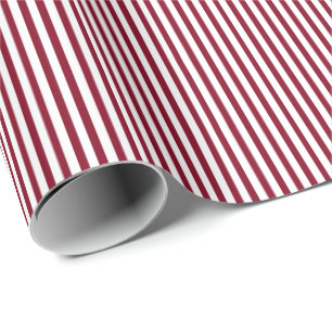 Burgunderrote elegante klassische Streifen Geschenkpapier