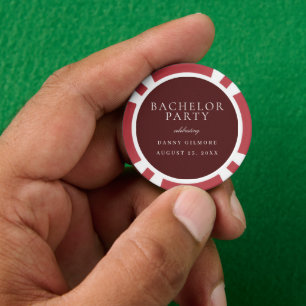 Burgunderrote klassische Herren-Abschiedsparty Pokerchips