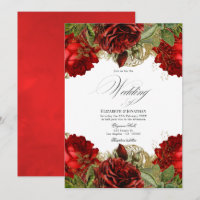 Burgunderrote und goldene Vintage-Shabby-Rosen-Hoc