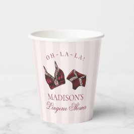 Burgunderrote Unterwäsche-Dusche Junggesellinnenab Pappbecher