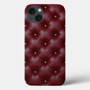 Burgunderroter getufteter Leder Luxus Textur Stil Case-Mate iPhone Hülle