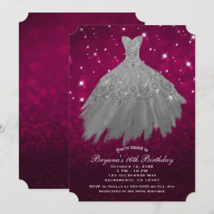 Burgunderrotes Kleid mit Silber-Sparkle für Sweet Einladung