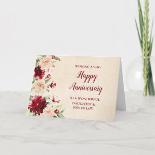 Burgundertochter und Schwiegersohn Hochzeitstag Karte