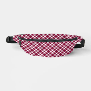 Burgunderweißes Karomuster Bauchtasche
