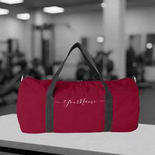 Burgundfarbe-elegante Schrift Duffle Bag