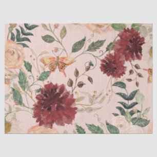 Burgundi-Bläserschmetterling Decoupage Seidenpapier