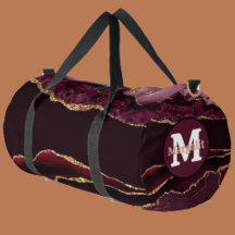Burgundi Gold Glitzer Agate Large Duffel Bag