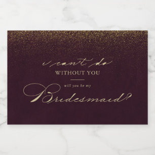 Burgundi Gold Glitzer Bridesmaid Vorschlag