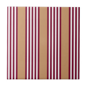 Burgundred five stripes pattern fliese