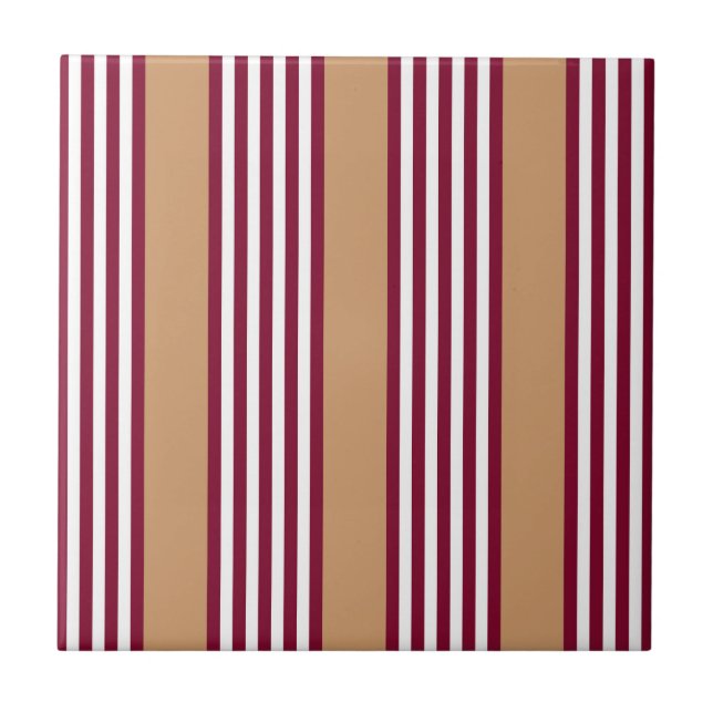 Burgundred five stripes pattern fliese (Vorderseite)