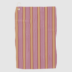 Burgundred five stripes pattern golfhandtuch