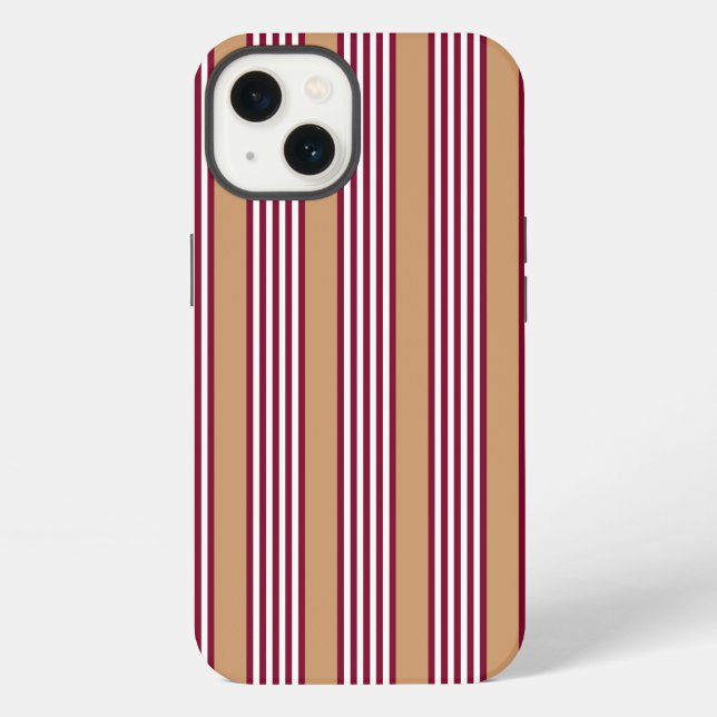 Burgundred five stripes pattern iPhone hülle (Rückseite)