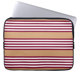 Burgundred five stripes pattern laptopschutzhülle