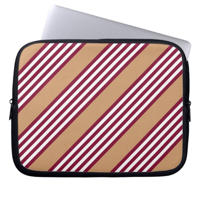Burgundred five stripes pattern laptopschutzhülle (Vorderseite)