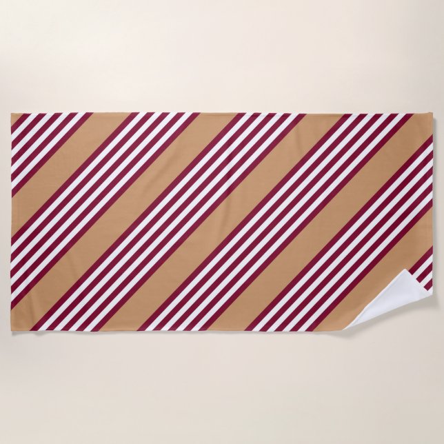 Burgundred five stripes pattern strandtuch (Vorderseite)