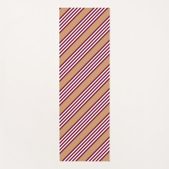 Burgundred five stripes pattern yogamatte (Vorderseite)