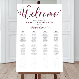 Burgundy 12 Tabelle Hochzeitstabelle Poster