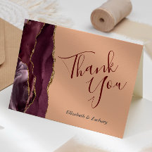 Burgundy Agate Gold Peach Wedding Vielen Dank