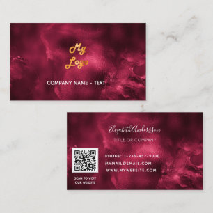 Burgundy Agate qr Codelogo elegant Visitenkarte
