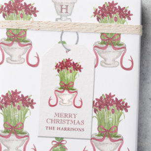Burgundy Amaryllis Weihnachten Geschenkanhänger