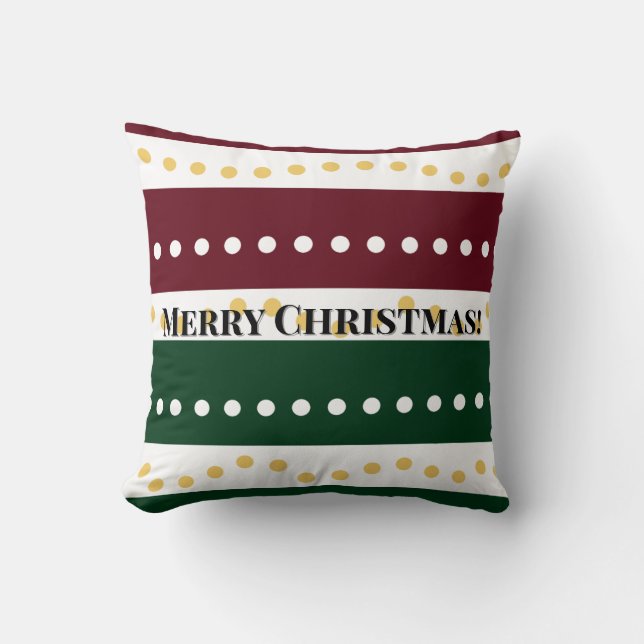 Burgundy and Emerald Golden Polka Dots Christmas  Kissen (Vorderseite)