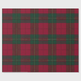 Burgundy and Green Plaid Tartan Wrapping Paper Geschenkpapier