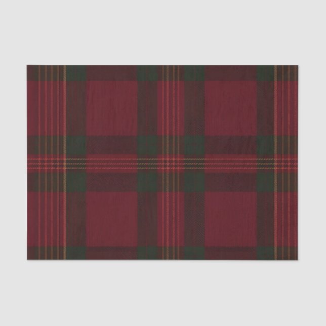 Burgundy and Green Plaid Tissue Paper Seidenpapier (Vorderseite)