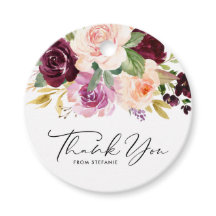 Burgundy and Peach Blume Kinderdusche Vielen Dank