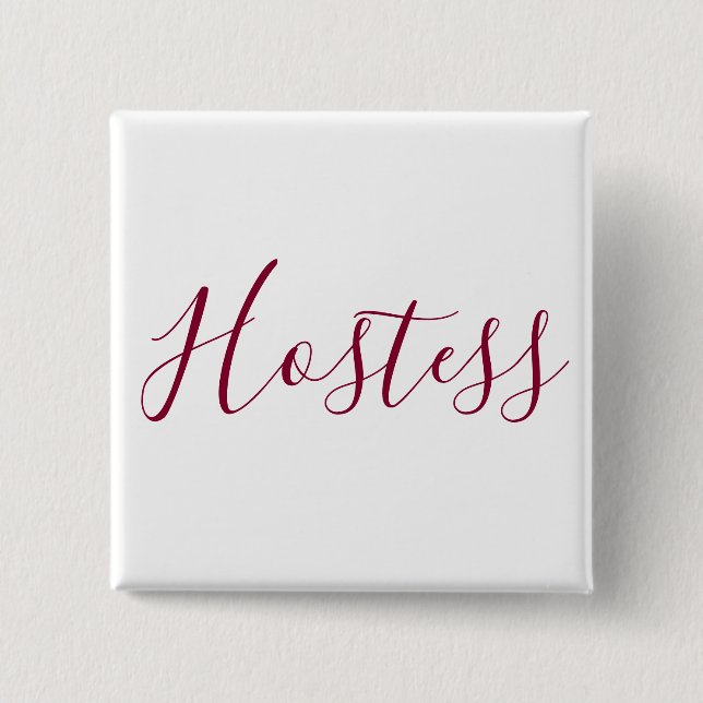 Burgundy and White Hostess Button (Vorderseite)