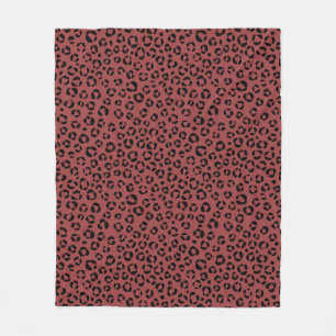 Burgundy Animal Print Fleecedecke