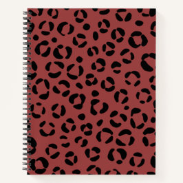 Burgundy Animal Print Notizbuch