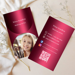 Burgundy arch Foto Qr Code für soziale Medien Visitenkarte