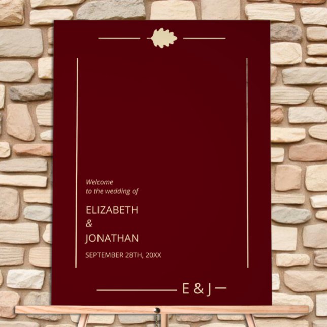 Burgundy Autumn Wedding Acrylschild (Von Creator hochgeladen)