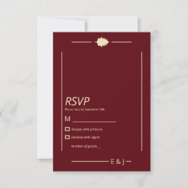 Burgundy Autumn Wedding RSVP Karte