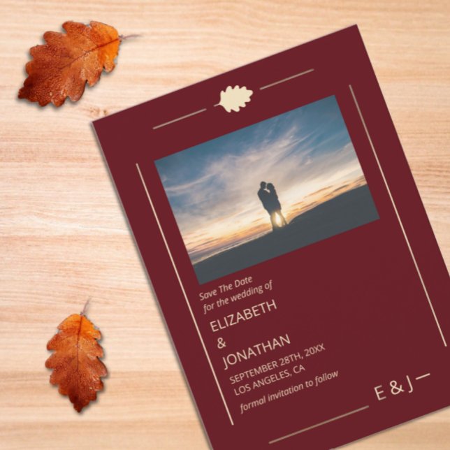Burgundy Autumn Wedding Save The Date (Von Creator hochgeladen)