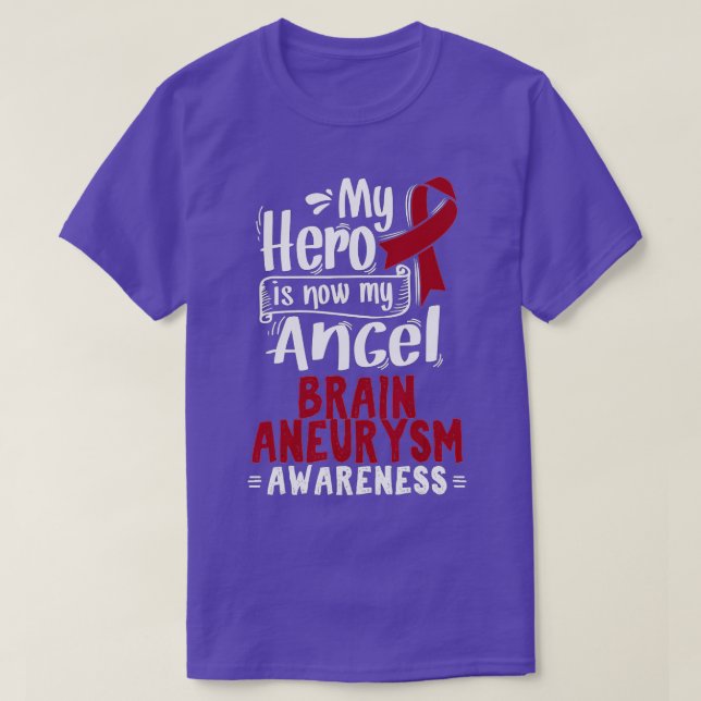 Burgundy Awareness Ribbon Brain Aneurysm  T-Shirt (Design vorne)