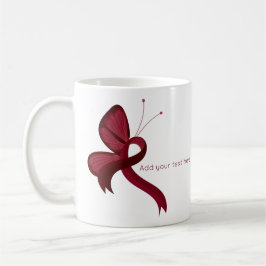 Burgundy Awareness Ribbon Butterfly Tasse