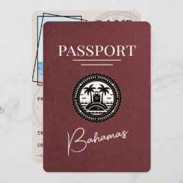 Burgundy Bahamas Passport Save the Date