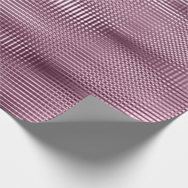 Burgundy Beetrot Metallic Grill Stripe Minimal Lux Geschenkpapier (Ecke)