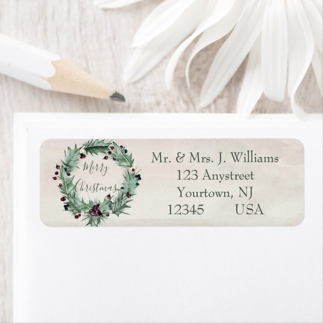 Burgundy Berry Holly Pine Christmas (Insitu)