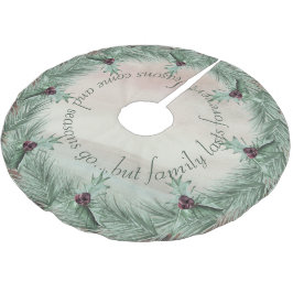 Burgundy Berry Holly Pine Christmas Polyester Weihnachtsbaumdecke