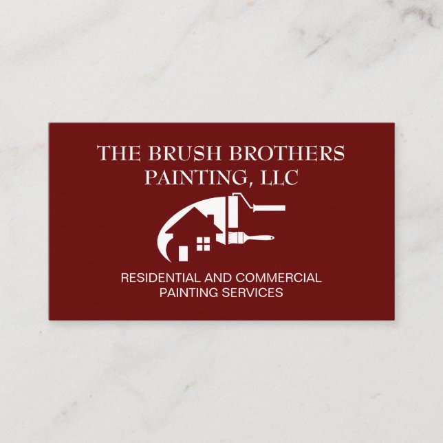 Burgundy Beruflich House Painter Business Card Visitenkarte (Vorderseite)
