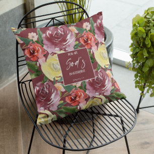 Burgundy Bible Verse Throw Kissen