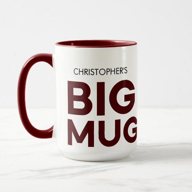 Burgundy Big Tasse | Große Tasse | INDIVIDUELLE NA (Links)