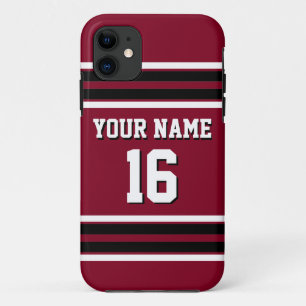 Burgundy Black Team Jersey Name Case-Mate iPhone Hülle
