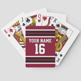 Burgundy Black Wht Team Jersey Name Spielkarten