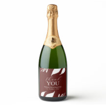 Burgundy Blätter Champagne Wedding Stickers