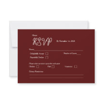 Burgundy Bliss RSVP-Karte Version 1