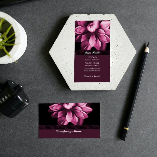 Burgundy Bloom Business Card Visitenkarte (Burgundy Bloom Business Card)