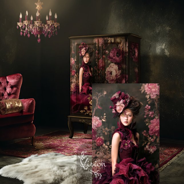 Burgundy Blooms Viktorianischer gotisch-romantisch Seidenpapier (Burgundy Blooms, Dark Moody Romantic, Victorian Gothic and Peony Floral Decoupage Tissue Paper)